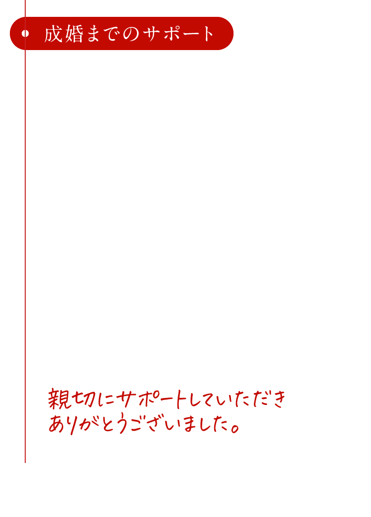 成婚までのサポート